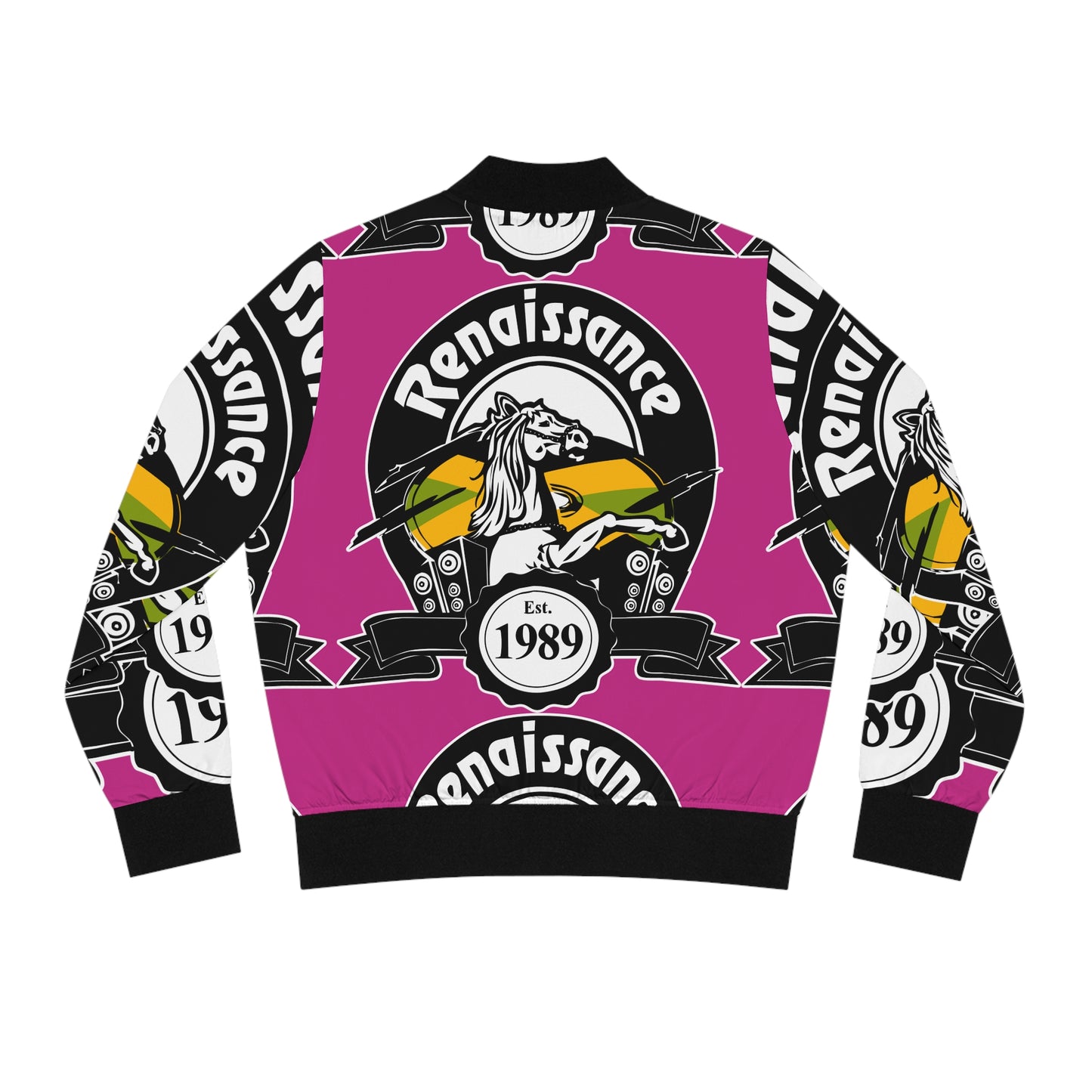 All Over Print Women's Pink Renaissance Bomber Jacket (AOP)