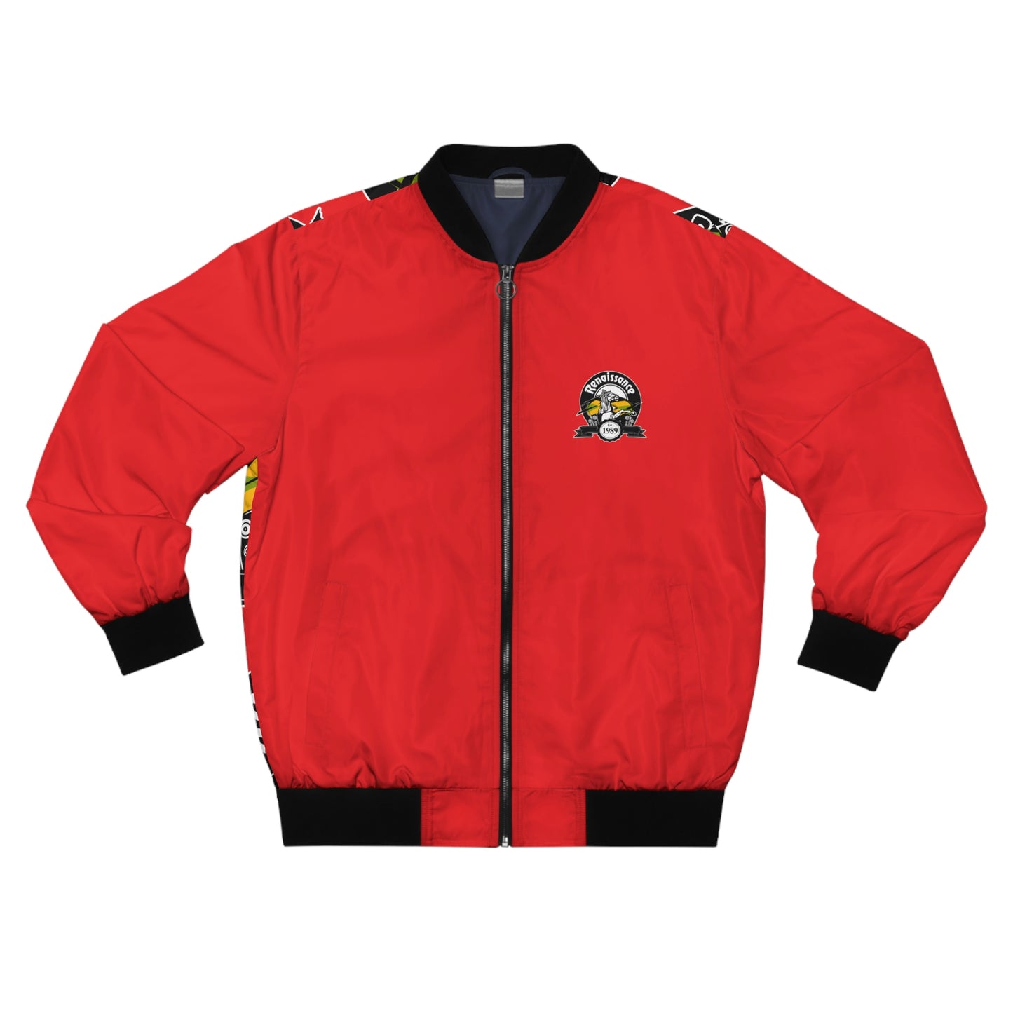 All Back Print Red Men's AOP Bomber Jacket