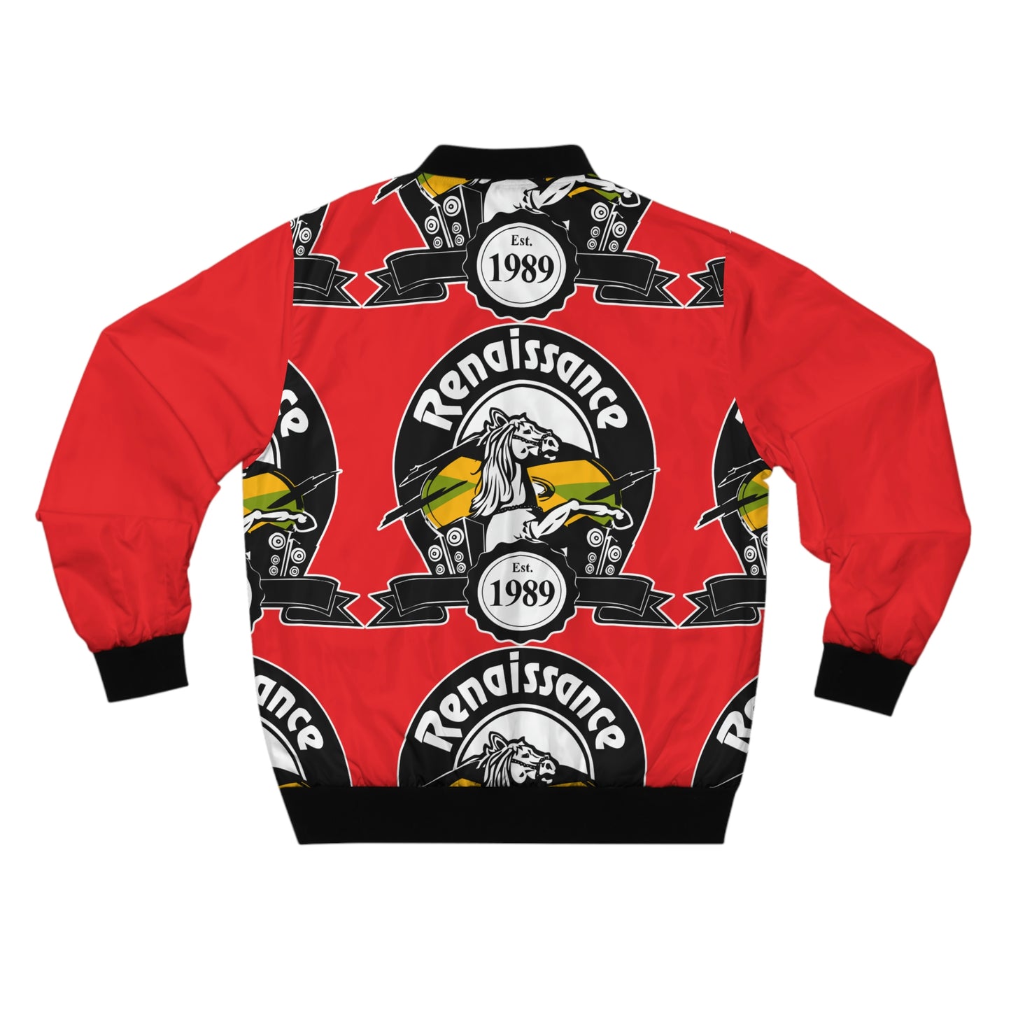 All Back Print Red Men's AOP Bomber Jacket