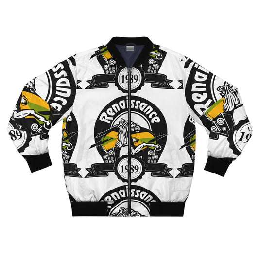 All Over Print Men's White AOP Bomber Jacket