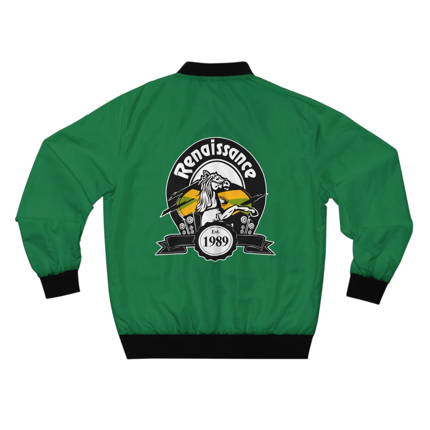 Renaissance Single Print Men's Green AOP Bomber Jacket