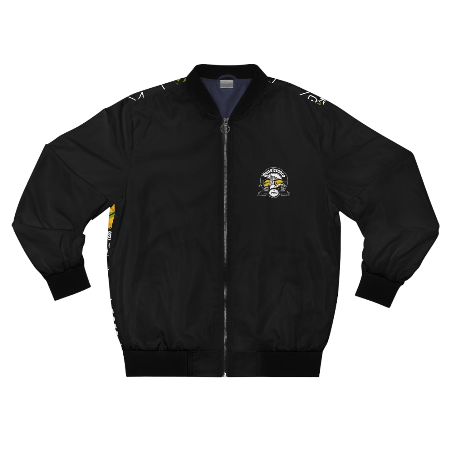 All Back Print Men's Black AOP Bomber Jacket