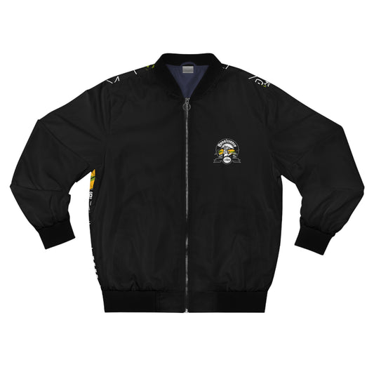 All Back Print Men's Black AOP Bomber Jacket