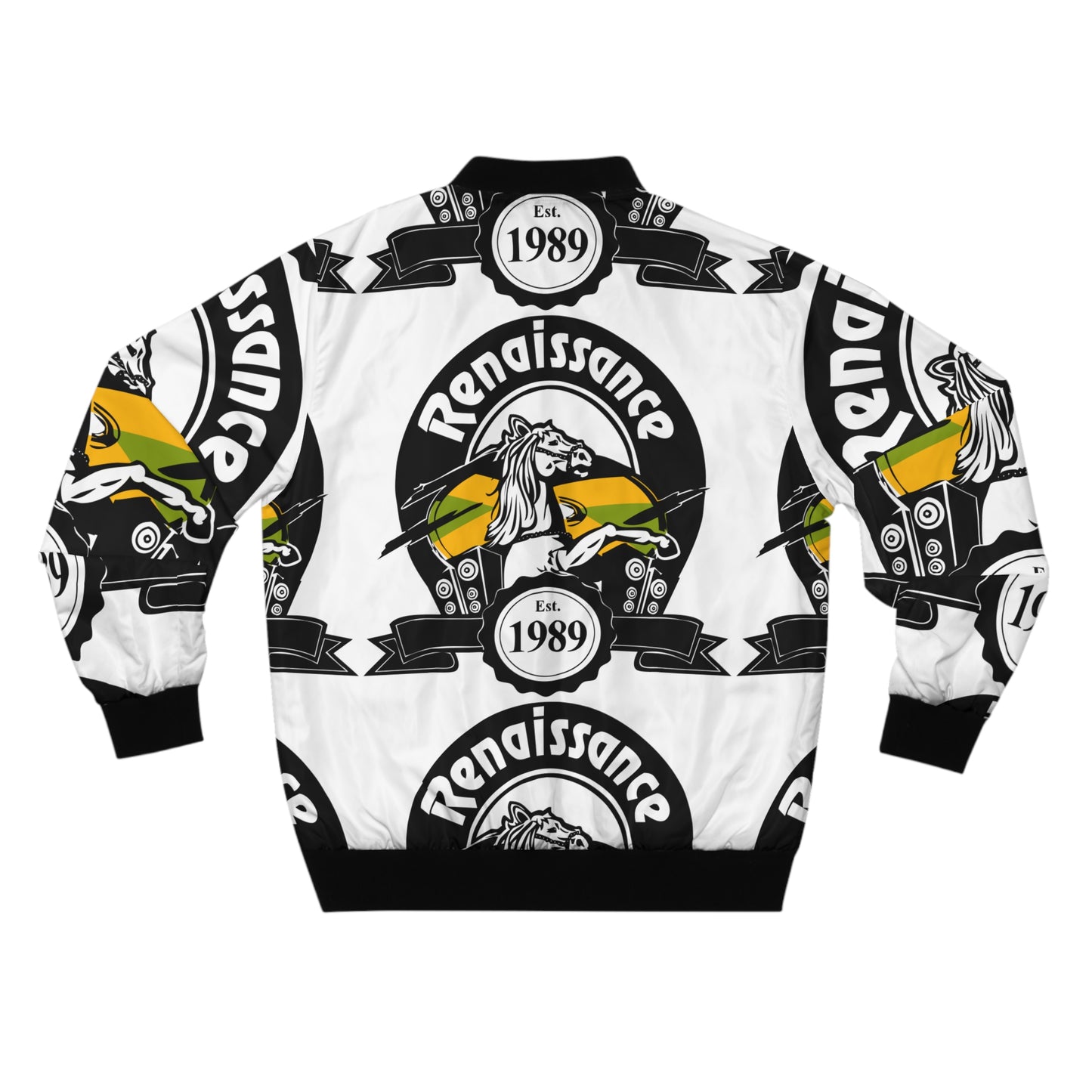 All Over Print Men's White AOP Bomber Jacket