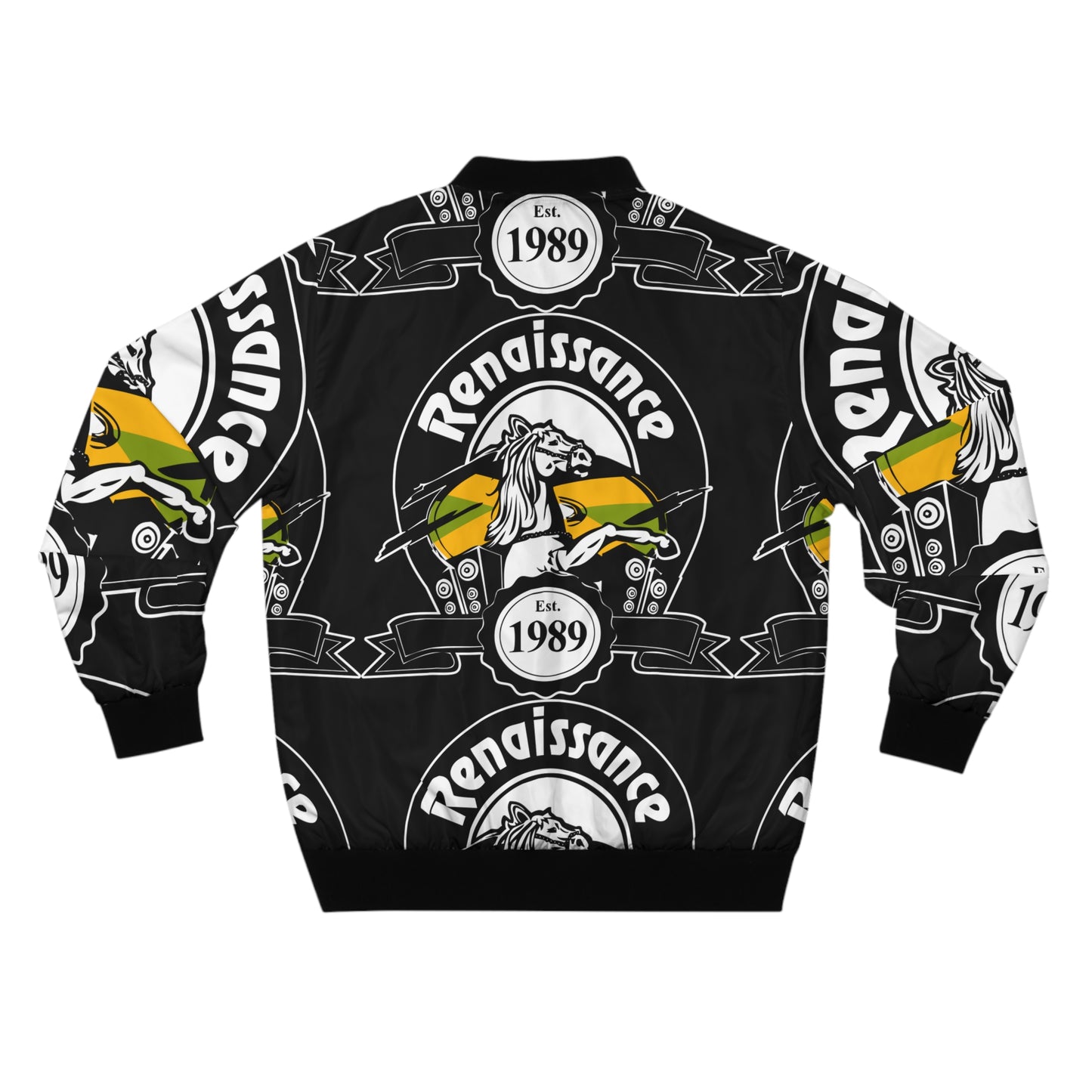 All Over Print Men's Black AOP Bomber Jacket