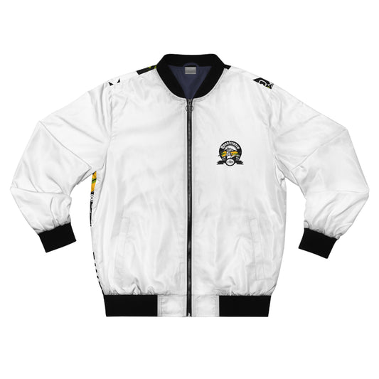 All Back Print Men's White AOP Bomber Jacket