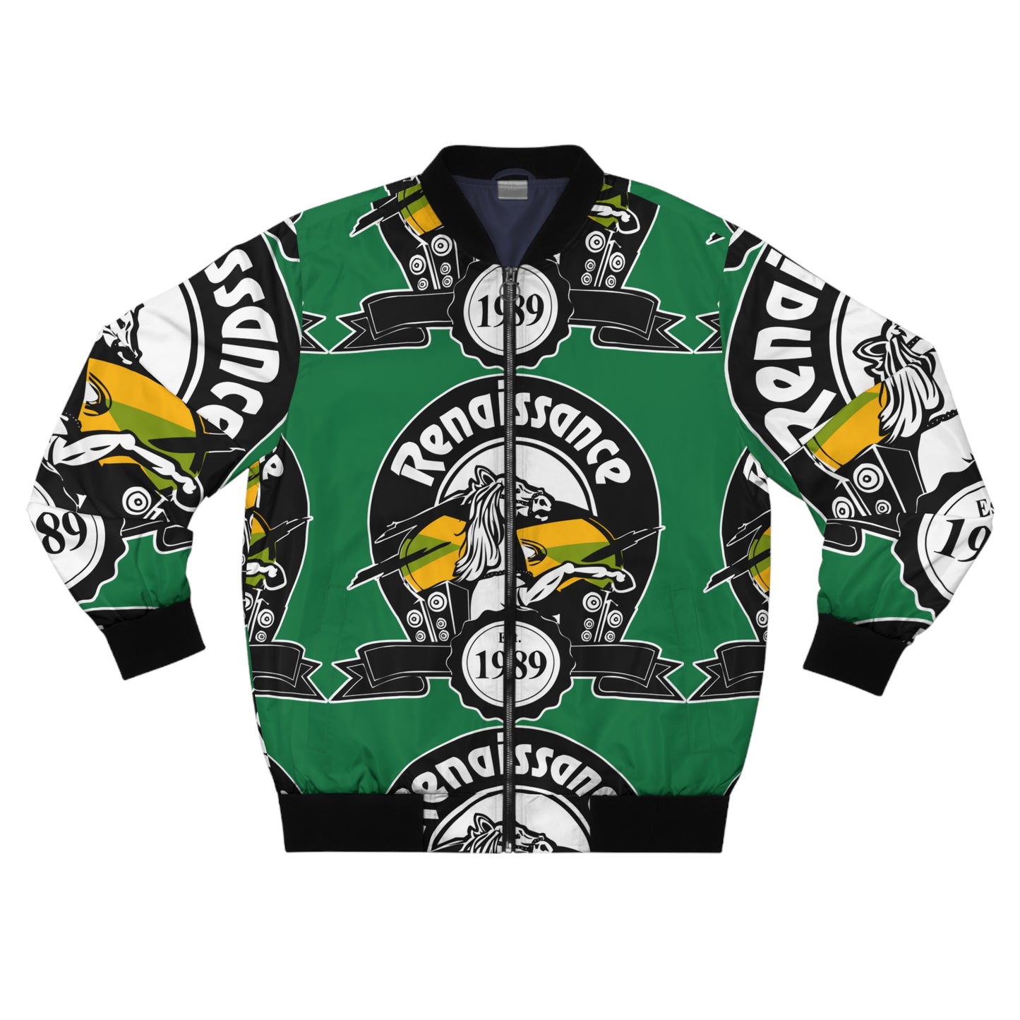 All Over Print Men's Green AOP Bomber Jacket
