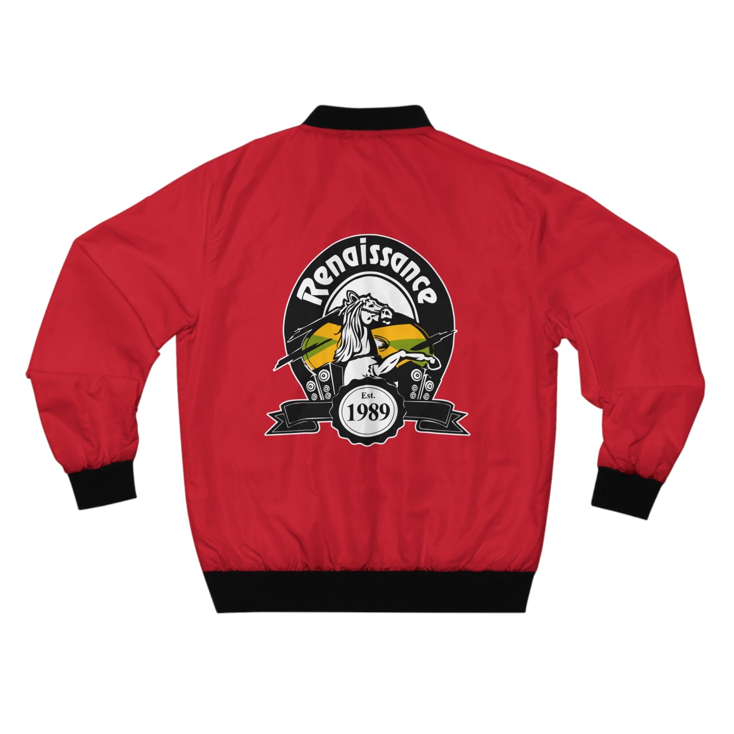 Single Back Print Men's Red AOP Bomber Jacket