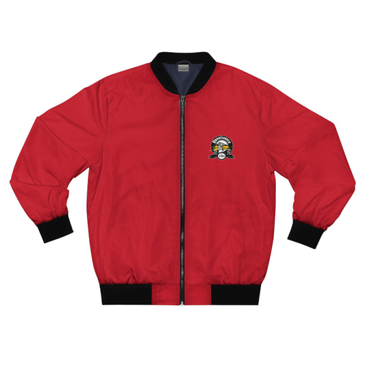Single Back Print Men's Red AOP Bomber Jacket
