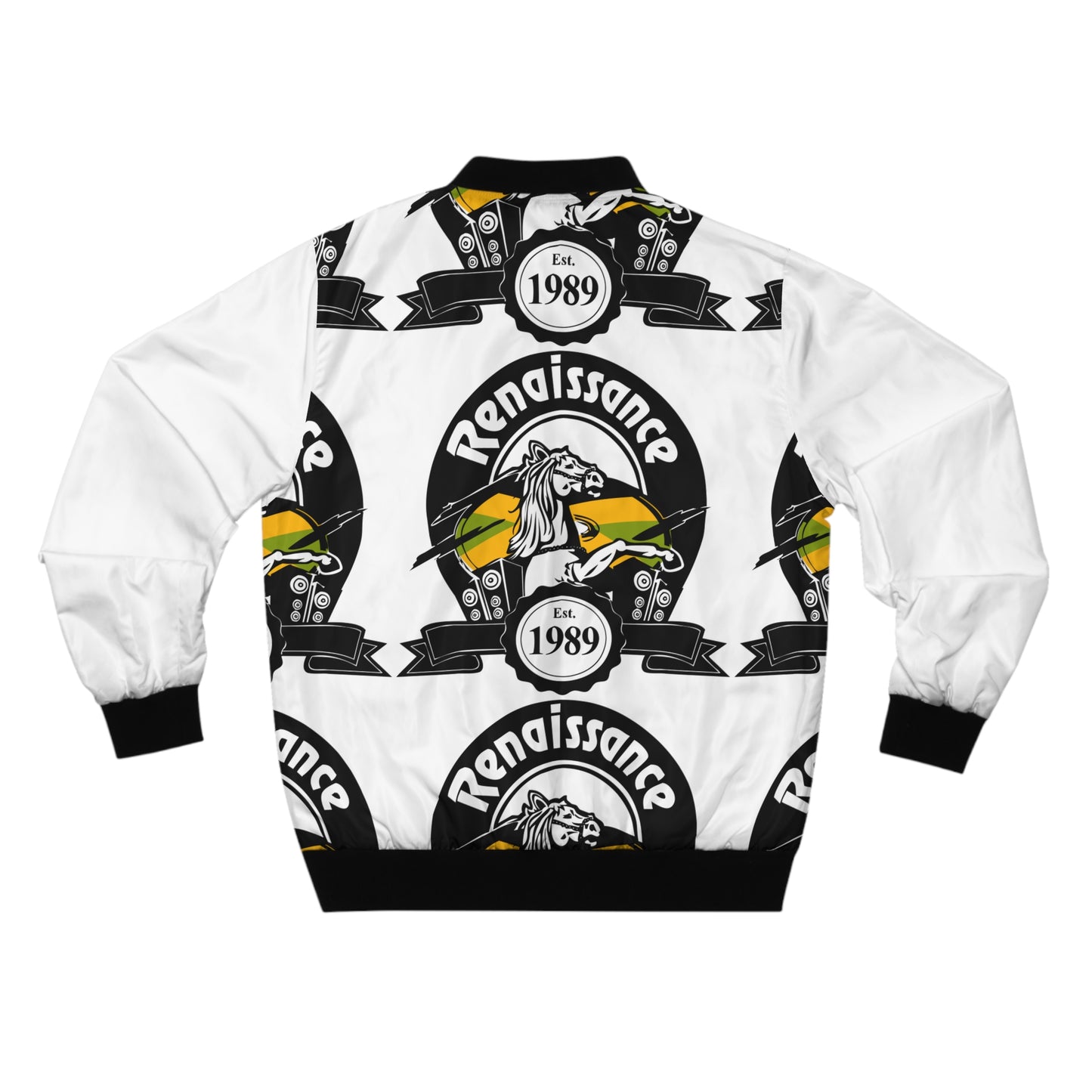 All Back Print Men's White AOP Bomber Jacket