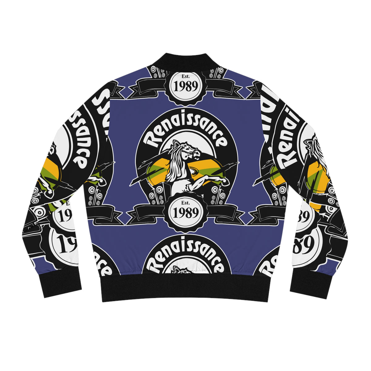 All Over Print Women's Blue Renaissance Bomber Jacket (AOP)