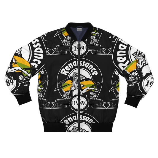 All Over Print Men's Black AOP Bomber Jacket