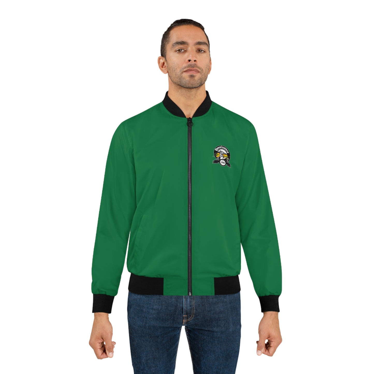 Renaissance Single Print Men's Green AOP Bomber Jacket