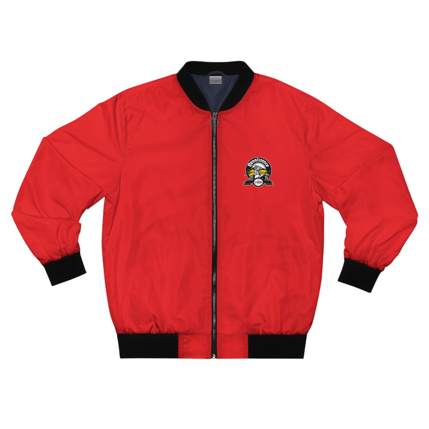 Single Print Red Men's AOP Bomber Jacket