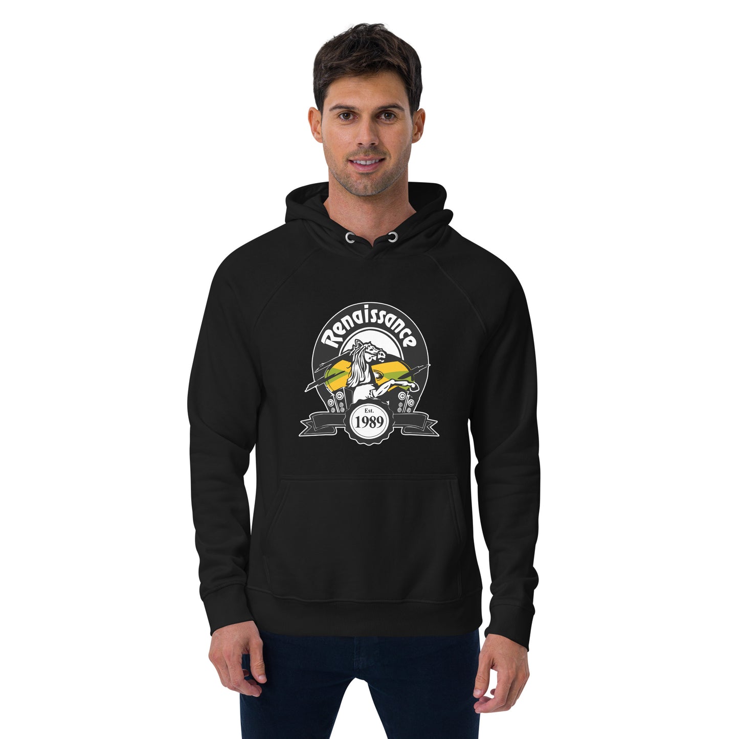 Renaissance Sound Logo Unisex eco raglan hoodie