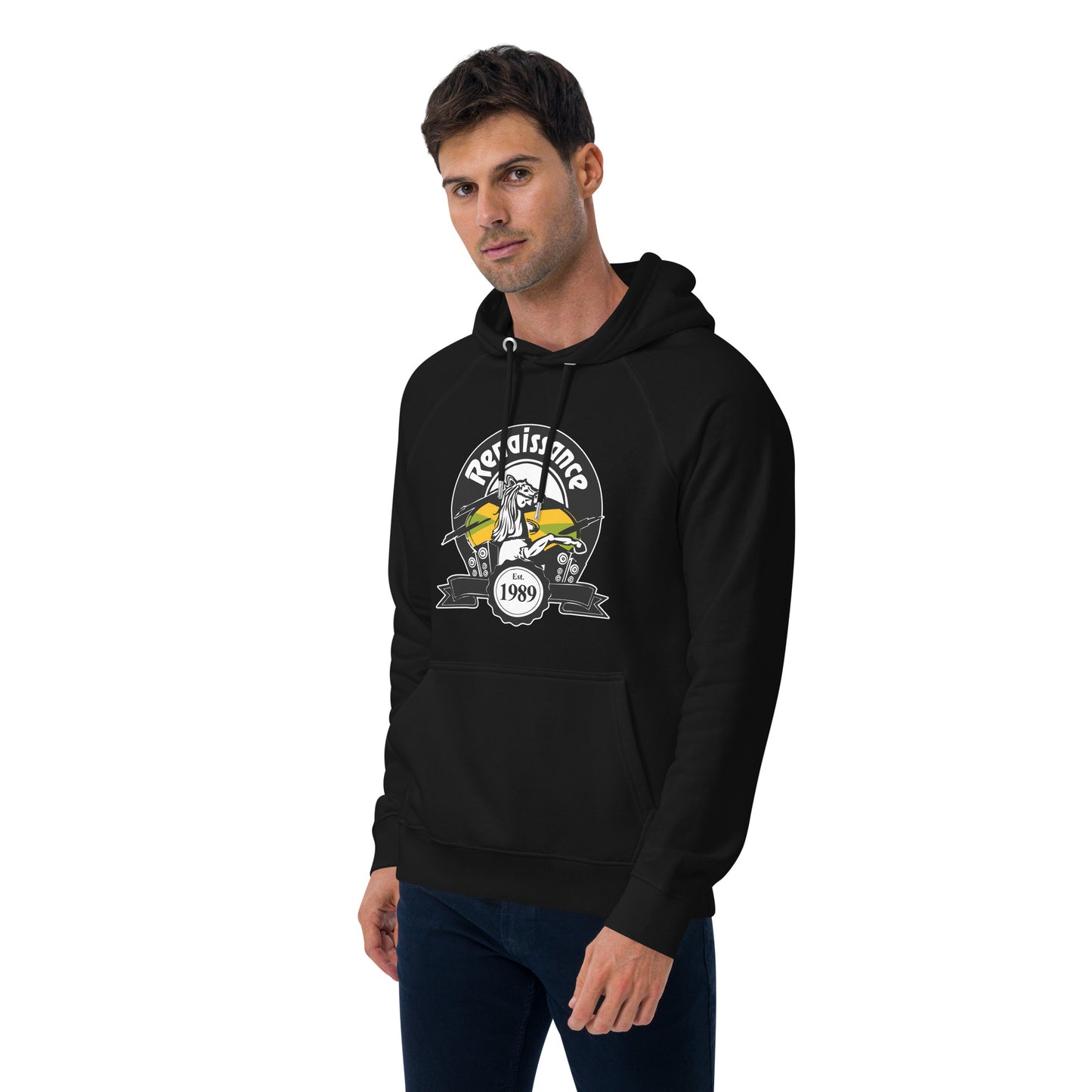 Renaissance Sound Logo Unisex eco raglan hoodie