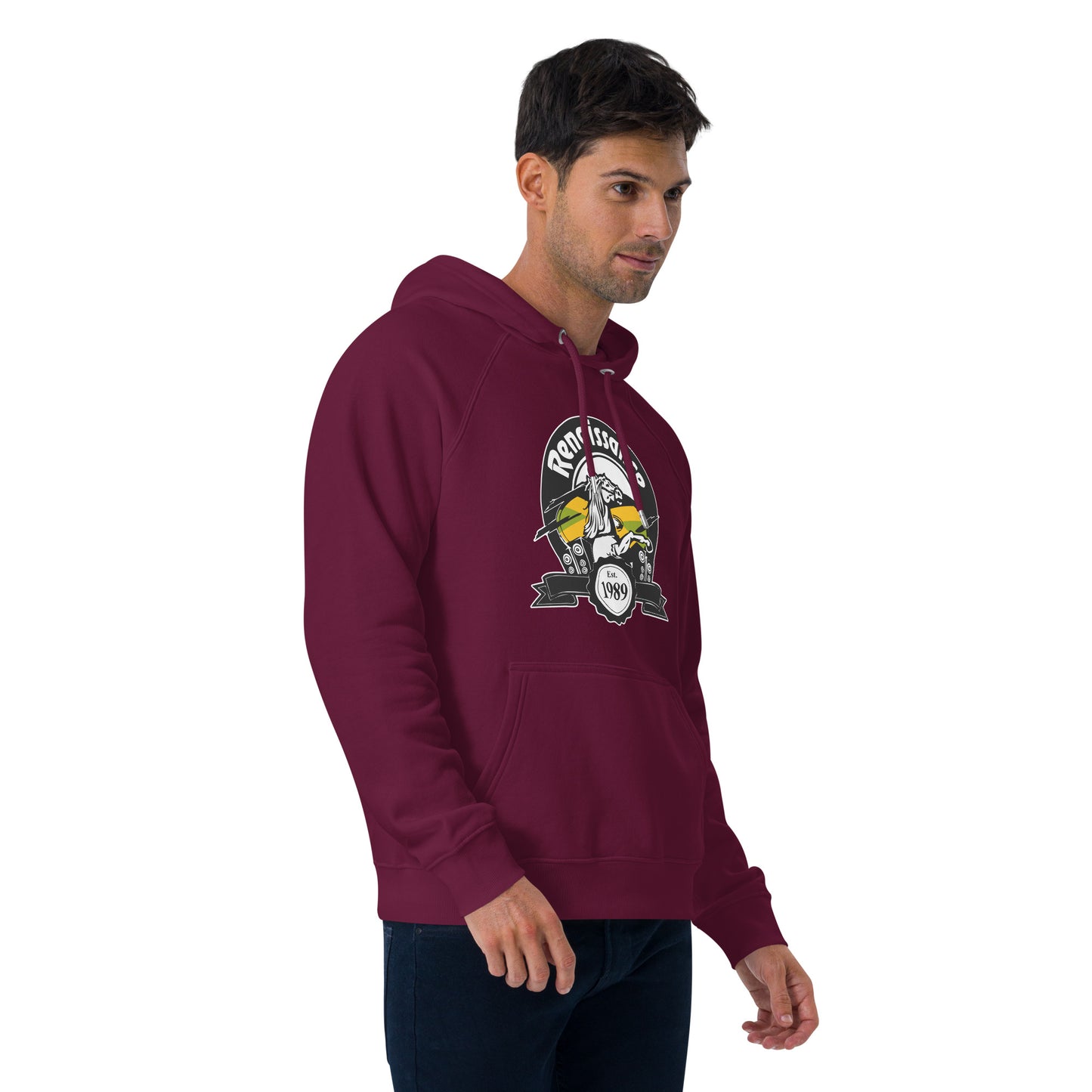 Renaissance Sound Logo Unisex eco raglan hoodie