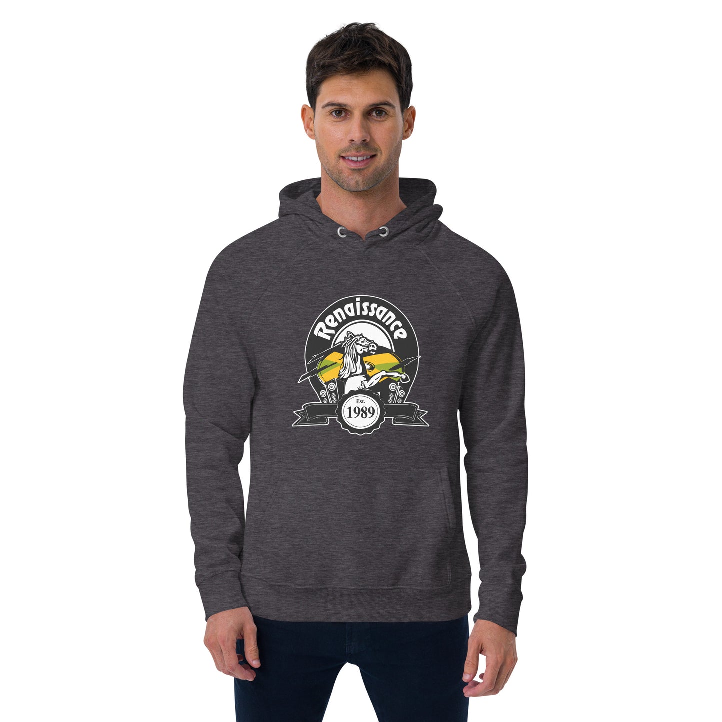 Renaissance Sound Logo Unisex eco raglan hoodie