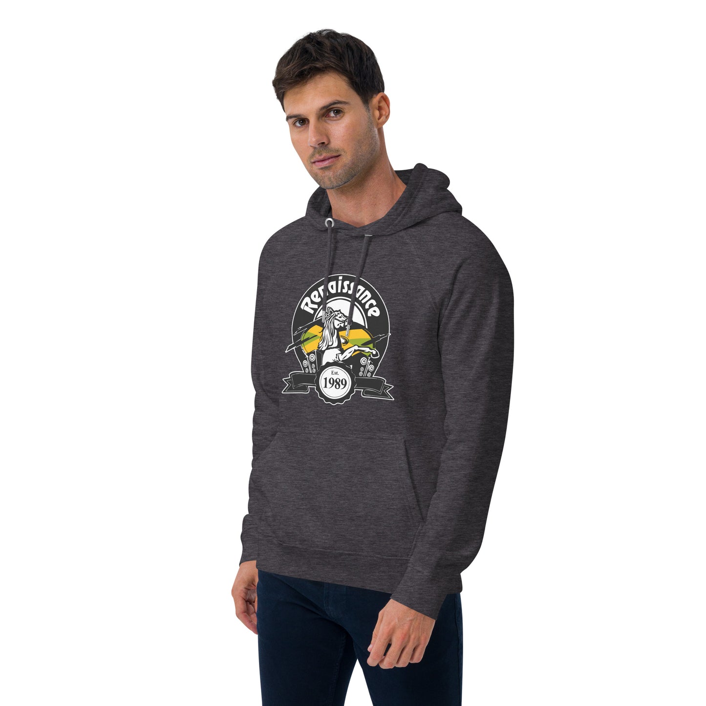 Renaissance Sound Logo Unisex eco raglan hoodie