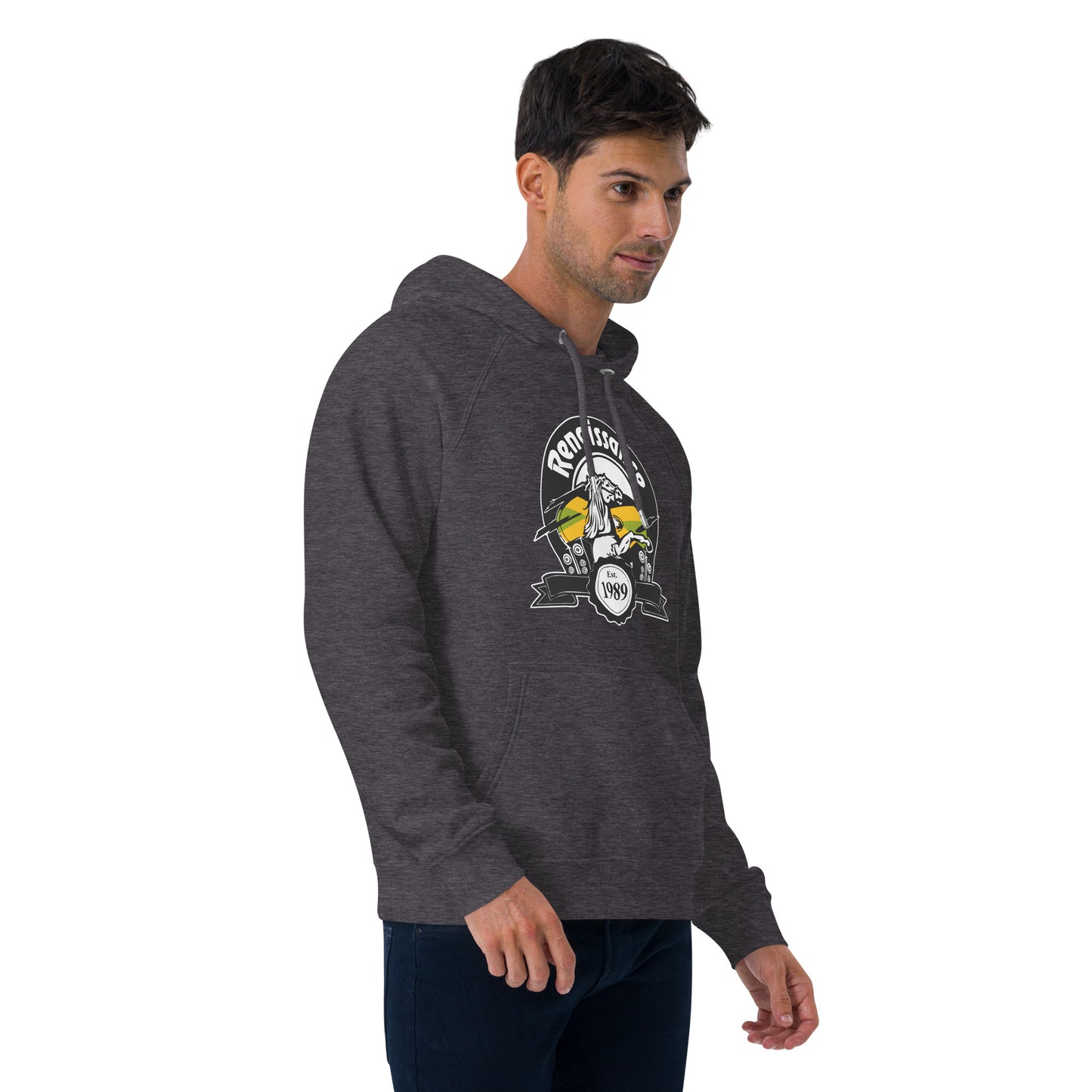 Renaissance Sound Logo Unisex eco raglan hoodie