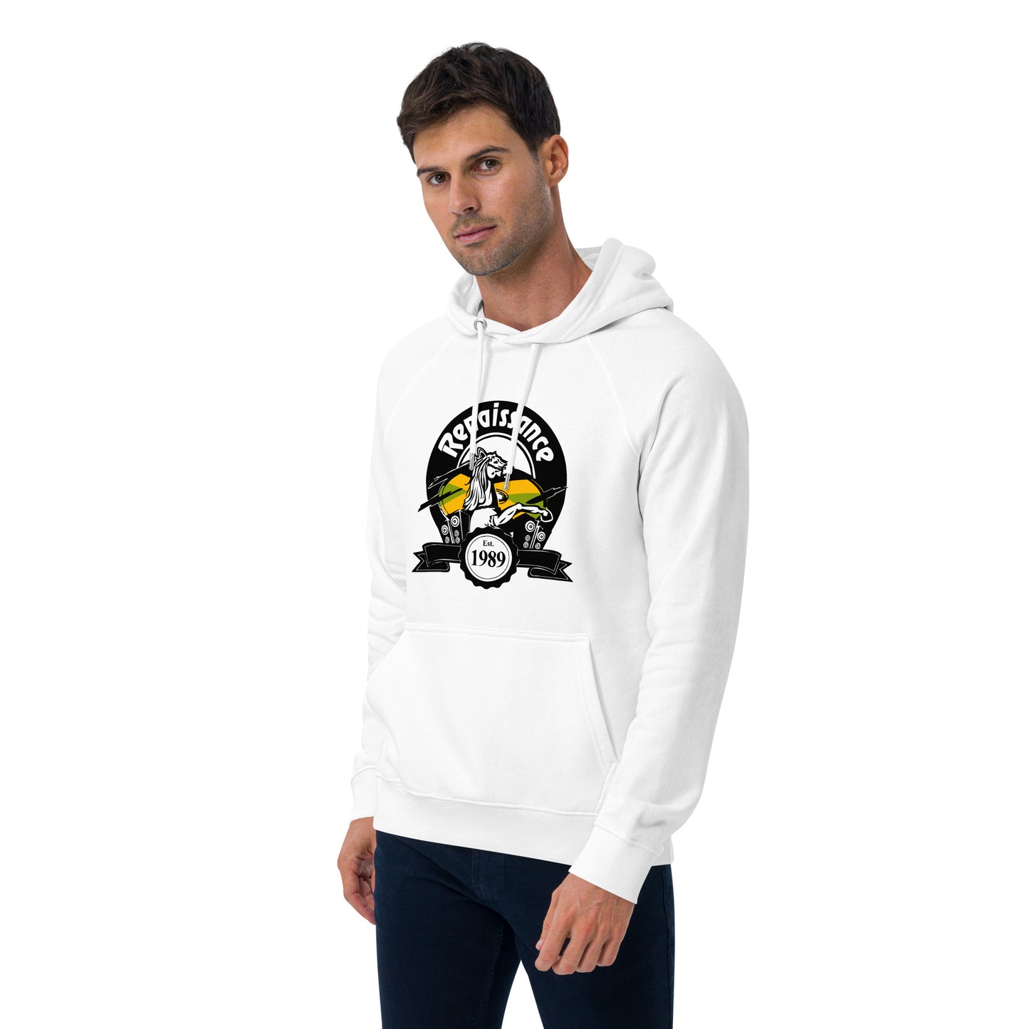 Renaissance Sound Logo Unisex eco raglan hoodie