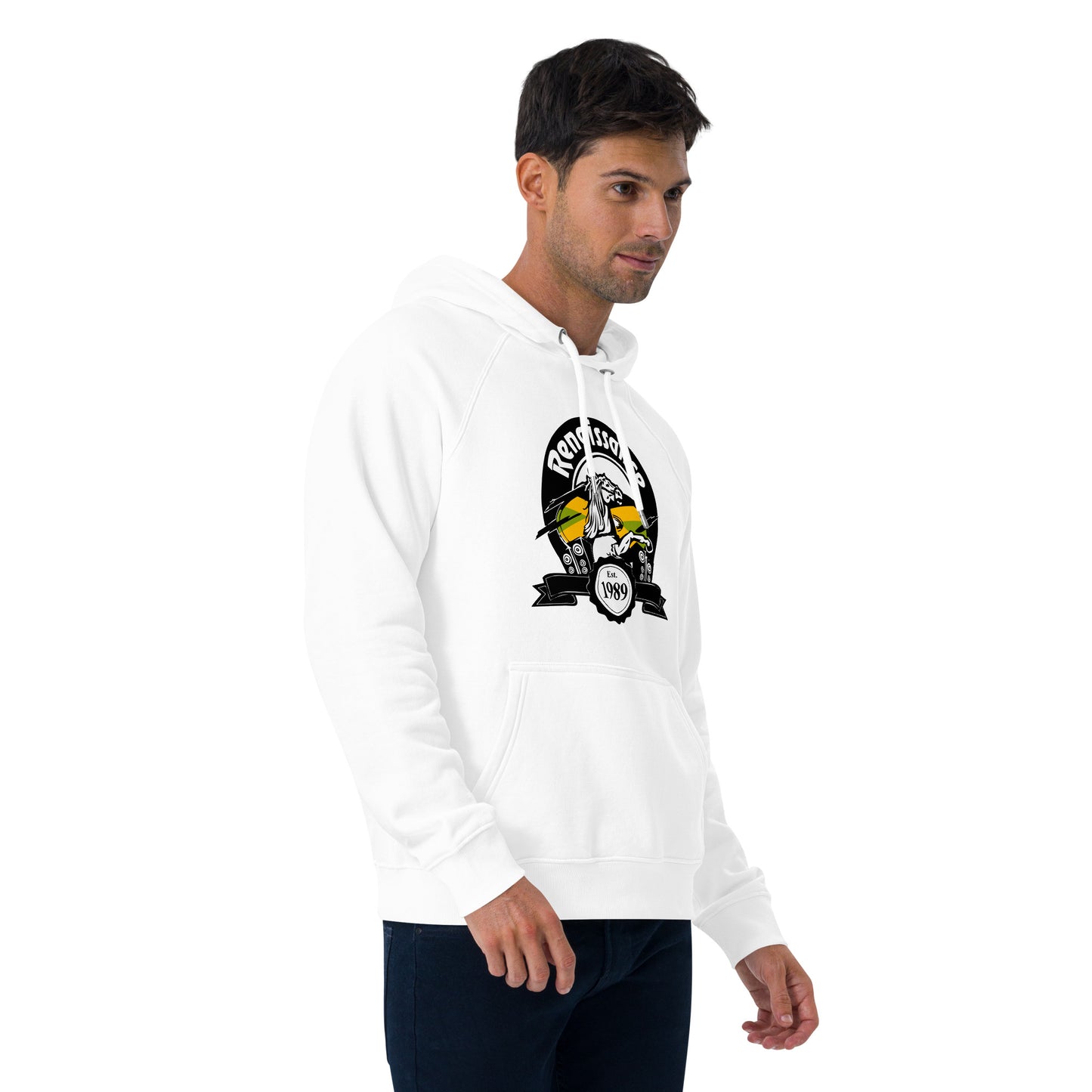 Renaissance Sound Logo Unisex eco raglan hoodie