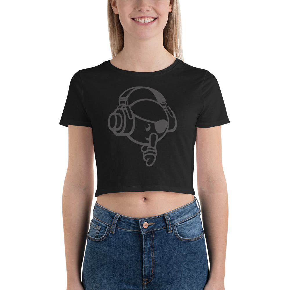 Silent Noise Black Print Women’s Crop Tee